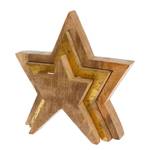 Étoile en bois décorative Manguier - Doré