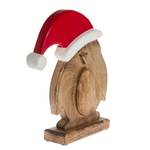 Oiseau de Noël en bois décoratif Manguier - Rouge / Blanc