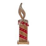 Sierobject Holzkerze mangohout - rood/wit - Hoogte: 40 cm