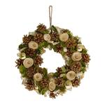 Couronne de porte II Pommes de pin - Vert / Beige