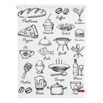 Store enrouleur menu Tissu - Noir / Blanc - 80 x 150 cm