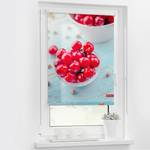 Rolgordijn Kersen Geweven stof - rood/lichtblauw - 45 x 150 cm