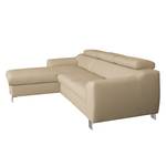 Ecksofa Burnside I Echtleder / Kunstleder - Warmes Beige - Longchair davorstehend links - Ohne Schlaffunktion