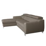 Ecksofa Burnside I Echtleder / Kunstleder - Taupe - Longchair davorstehend links - Ohne Schlaffunktion