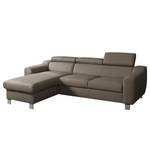 Ecksofa Burnside I Echtleder / Kunstleder - Taupe - Longchair davorstehend links - Ohne Schlaffunktion