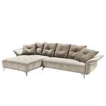 Ecksofa Moreville I Microfaser - Cappuccino - Longchair davorstehend links - Ohne Hocker