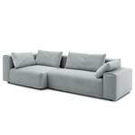 Ecksofa Greenvale I Microfaser - Lichtgrau - Longchair davorstehend links - Ohne Hocker