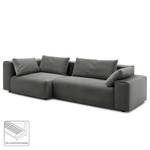 Ecksofa Greenvale I Microfaser - Dunkelgrau - Longchair davorstehend links - Ohne Hocker