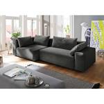 Ecksofa Greenvale I Microfaser - Dunkelgrau - Longchair davorstehend links - Ohne Hocker