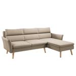 Ecksofa Alpine I Webstoff - Taupe - Longchair davorstehend rechts