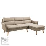 Ecksofa Alpine I Webstoff - Taupe - Longchair davorstehend rechts