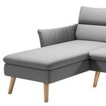 Ecksofa Alpine I Webstoff - Granit - Longchair davorstehend links