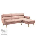 Ecksofa Alpine I Webstoff - Mauve - Longchair davorstehend rechts