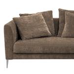 Ecksofa Gibbes I Chenille - Braun - Longchair davorstehend rechts