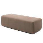 Zithoek Greenvale I microvezel - Kokosnoot bruin - Longchair vooraanzicht links - Met hocker