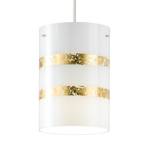 Hanglamp Nikosia I glas/ijzer - 1 lichtbron - Wit/goudkleurig