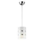 Hanglamp Nikosia I glas/ijzer - 1 lichtbron - Wit/zilverkleurig