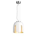 Suspension Madeira Verre / Fer - 1 ampoule - Blanc