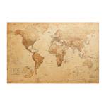 Bild Weltkarte I Beige - Holzwerkstoff - Papier - 90 x 60 x 2 cm