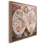 Tableau déco Weltkarte VI Multicolore - Bois manufacturé - Papier - 90 x 60 x 2 cm