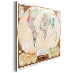 Afbeelding Wereldkaart Vintage I Goud - Plaatmateriaal - Papier - 90 x 60 x 2 cm