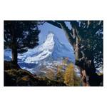 Bild Matterhorn Blau - Holzwerkstoff - Papier - 90 x 60 x 2 cm