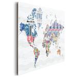 Bild Welt der Briefmarken Multicolor - Holzwerkstoff - Papier - 90 x 60 x 2 cm
