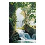 Bild Wasserfall Grün - Holzwerkstoff - Papier - 60 x 90 x 2 cm