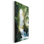 Afbeelding Waterval I Groen - Plaatmateriaal - Papier - 60 x 90 x 2 cm