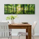 Afbeelding Zomers Bos Groen - Plaatmateriaal - Papier - 156 x 52 x 2 cm