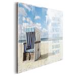 Afbeelding Strandmand Blauw - Plaatmateriaal - Papier - 90 x 60 x 2 cm