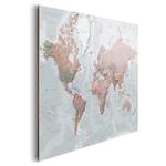 Afbeelding Wereldkaart II Meerkleurig - Plaatmateriaal - Papier - 90 x 60 x 2 cm