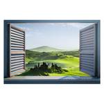 Bild Fensterblick Toskana Grün - Holzwerkstoff - Papier - 90 x 60 x 2 cm