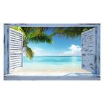 Bild Strandfenster Blau - Holzwerkstoff - Papier - 118 x 70 x 2 cm