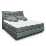 Boxspring Tibery geweven stof - Zwart/antraciet