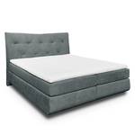 Boxspring Tibery geweven stof - Zwart/antraciet