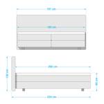 Boxspring Tibery geweven stof - Zwart/antraciet