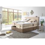 Boxspringbett Newborough Webstoff - Creme / Taupe