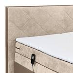 Boxspringbett Newborough Webstoff - Creme / Taupe