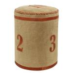 Pouf Chermside Baumwolle / Leder - Beige / Braun