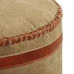 Pouf Chermside Baumwolle / Leder - Beige / Braun