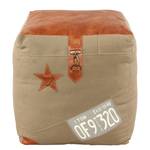 Pouf Sao Joao Coton / Cuir - Beige / Marron