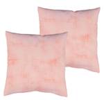 Housse coussin Uni Struture (Lot de 2) Microfibre - Rose bébé - 40 x 40 cm