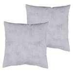 Housse coussin Uni Struture (Lot de 2) Microfibre - Galet - 40 x 40 cm