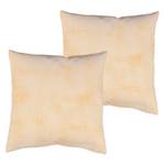 Housse coussin Uni Struture (Lot de 2) Microfibre - Champagne - 50 x 50 cm