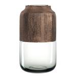 Vase Colletto IV Glas / Paulownia massiv - Basalt / Braun