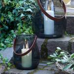 Windlicht Giardino III Glas - Grau / Braun