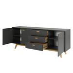 Dressoir Bess IV deels massief eikenhout - donkergrijs/eikenhout - Grijs