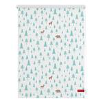 Store occultant Okko Tissu - Blanc / Bleu turquoise - 90 x 150 cm