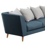 Ecksofa Charlwood Microfaser - Blau / Hellgrau